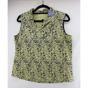 Vintage Jamie Sadock Geometric Asymmetrical Golf Top Large